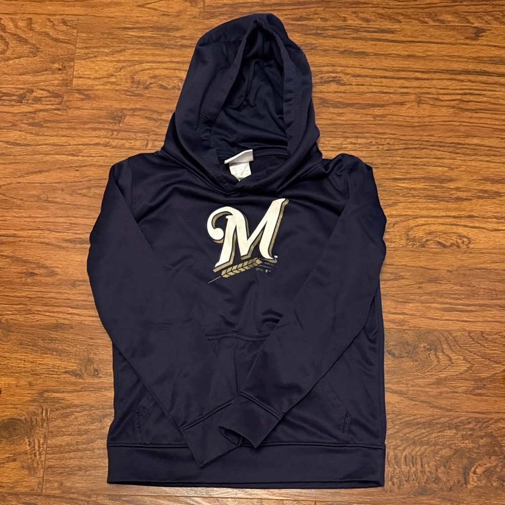 Genuine Merchandise Navy Youth Hoodie Milwaukee brewers